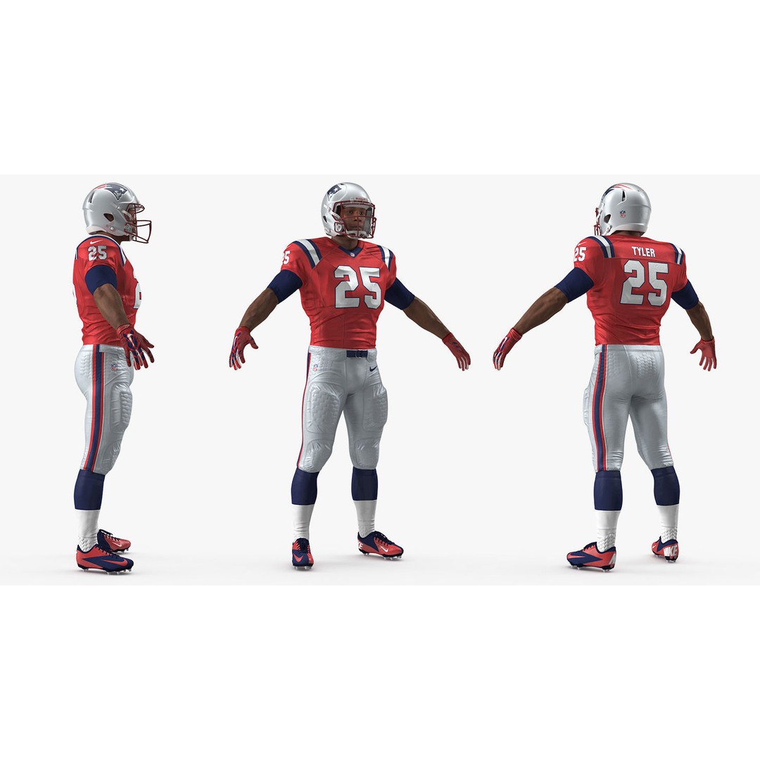New England Patriots American Football Player 3D Model – Rigged Character, FBX - View 13