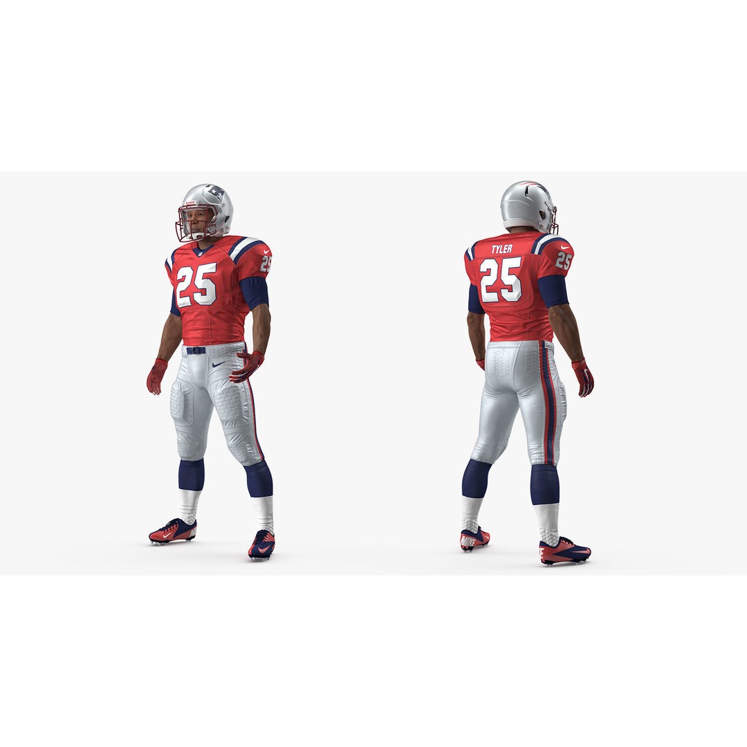 New England Patriots American Football Player 3D Model – Rigged Character, FBX - View 14