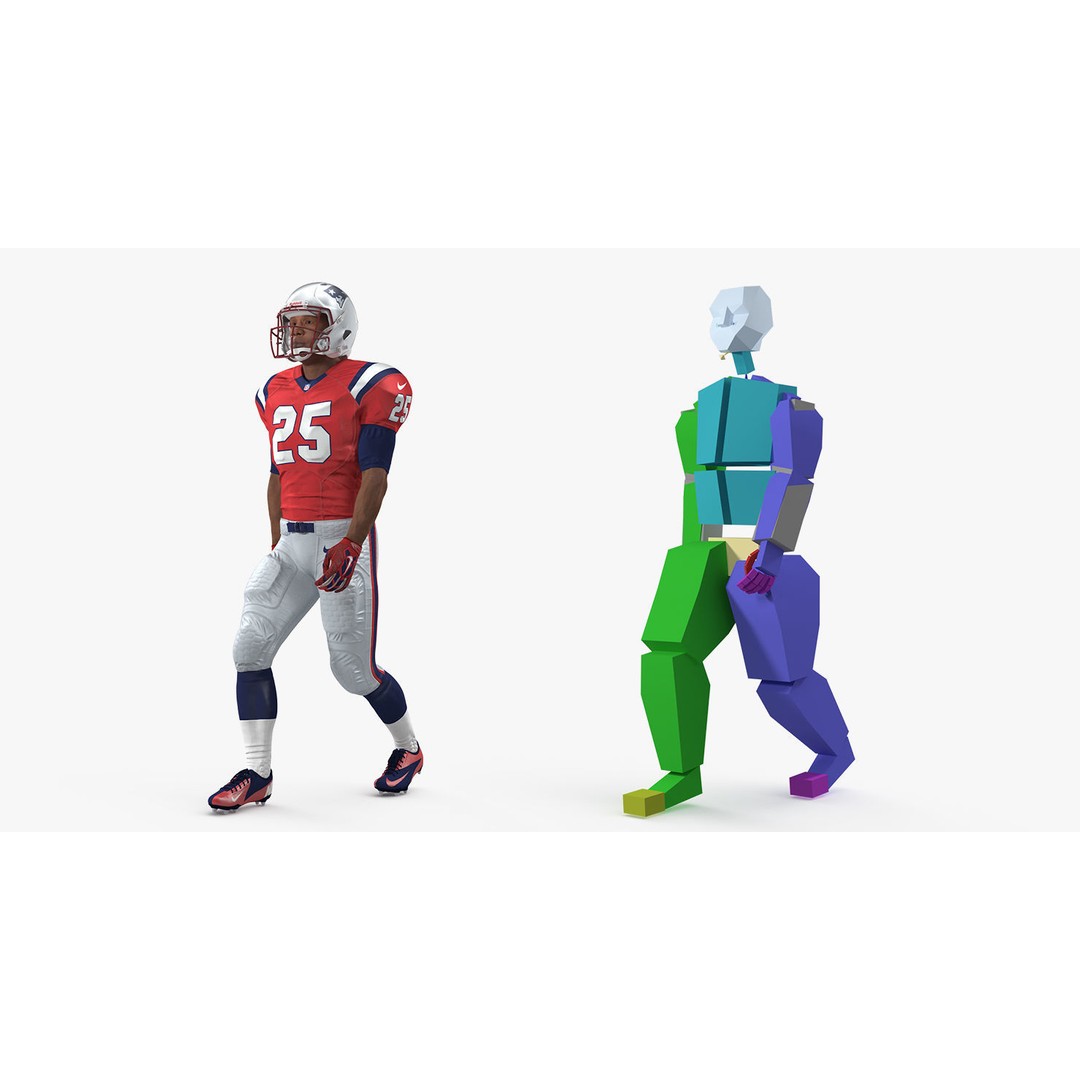 New England Patriots American Football Player 3D Model – Rigged Character, FBX - View 15