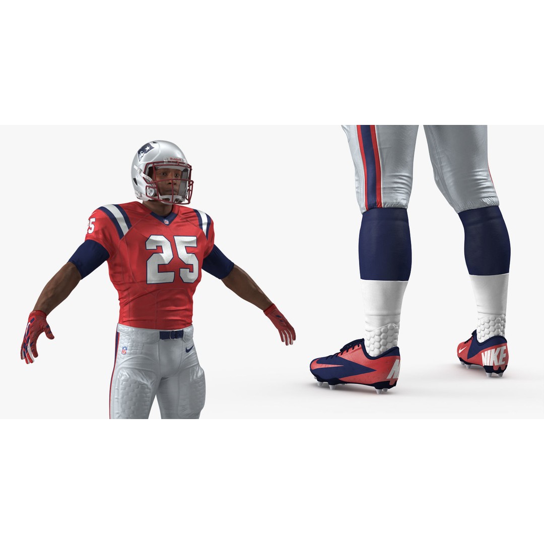New England Patriots American Football Player 3D Model – Rigged Character, FBX - View 19