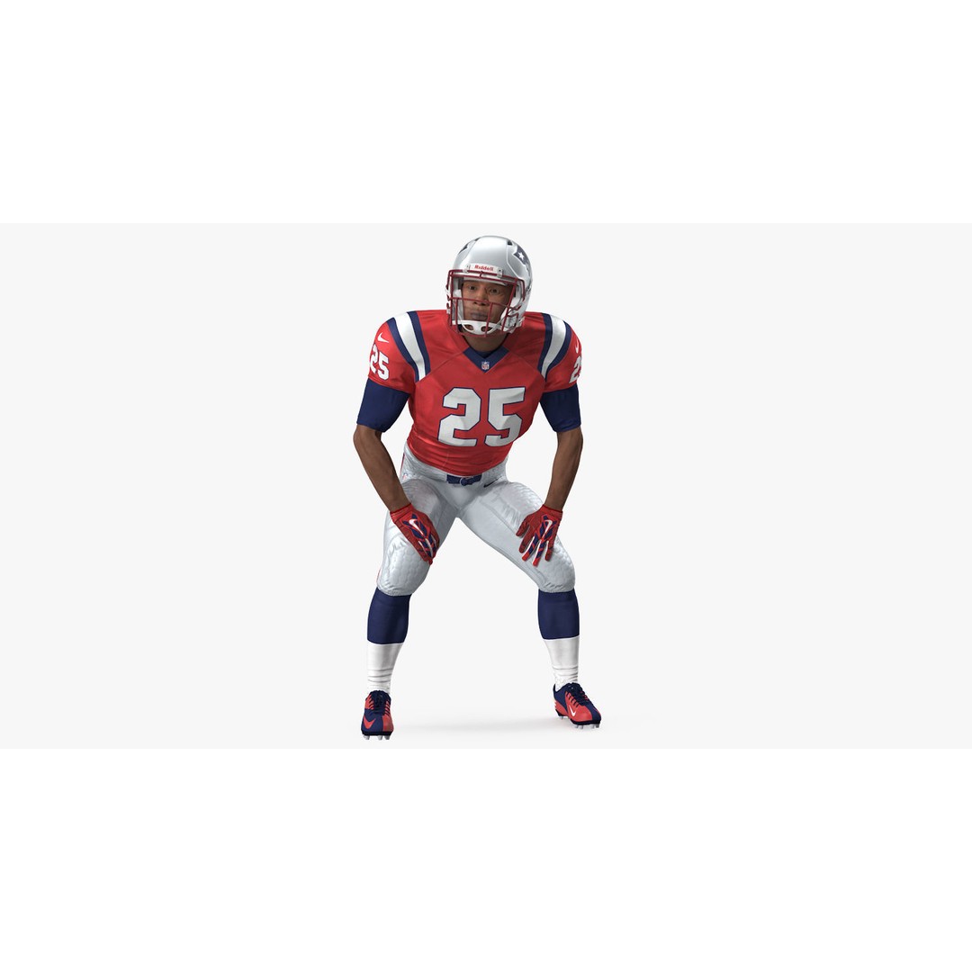New England Patriots American Football Player 3D Model – Rigged Character, FBX - View 2