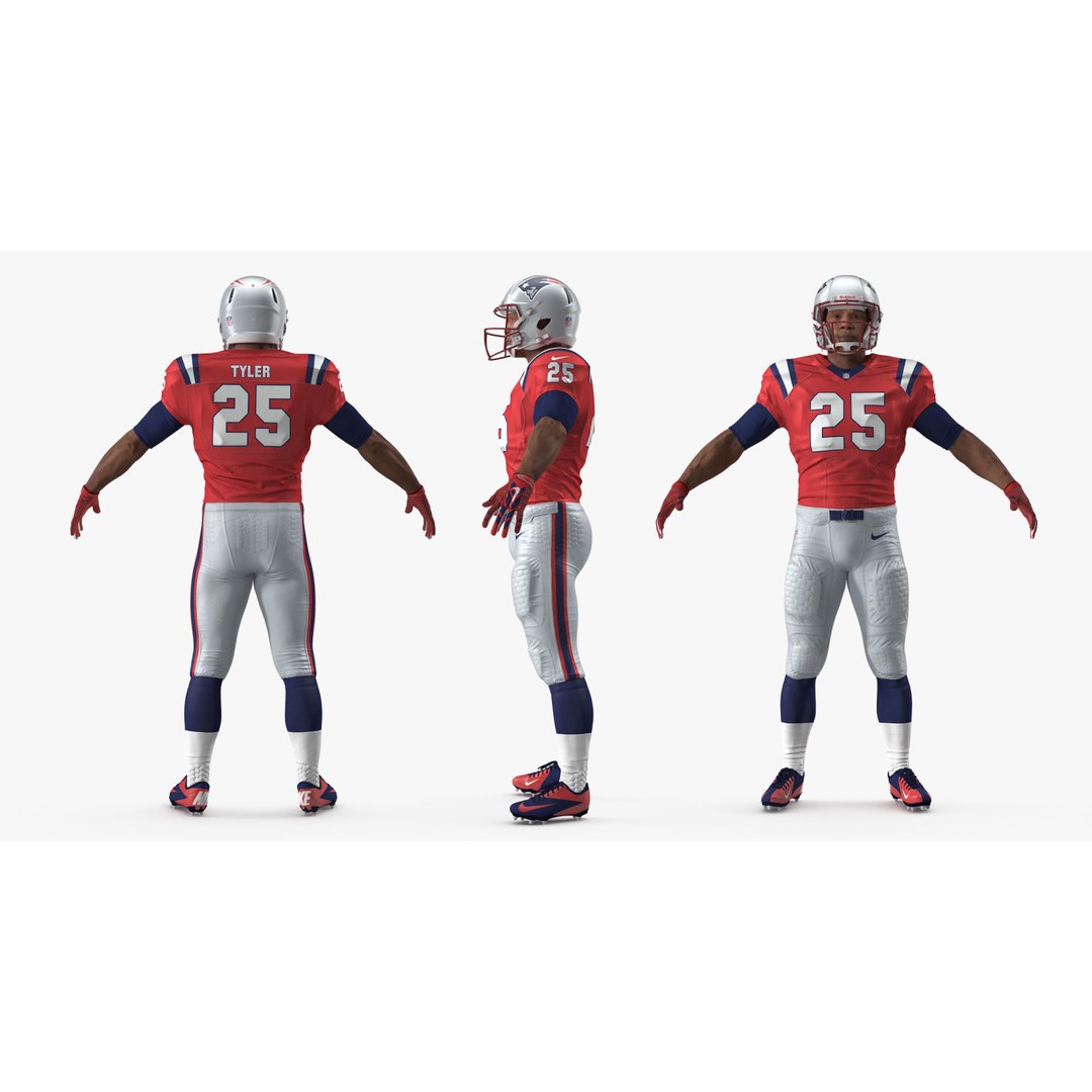 New England Patriots American Football Player 3D Model – Rigged Character, FBX - View 23
