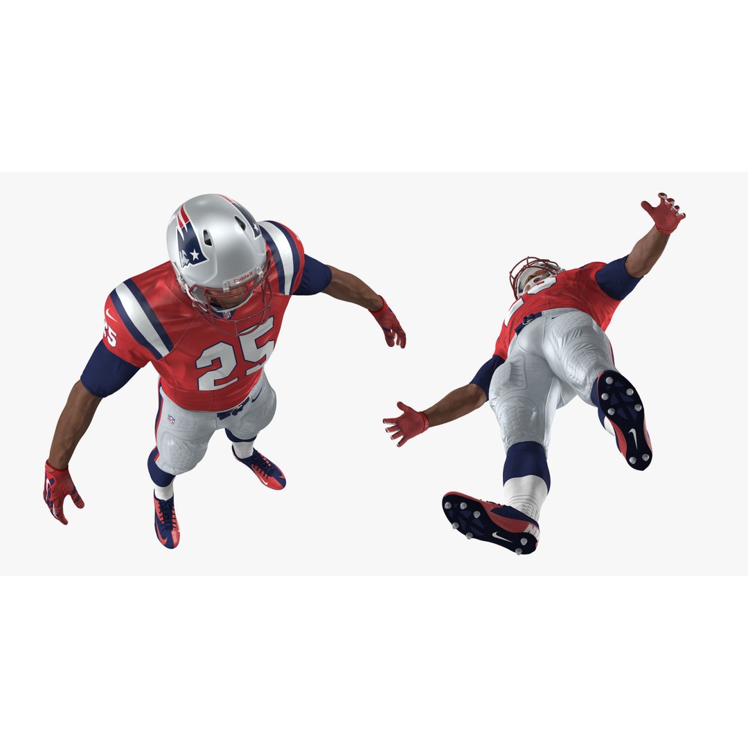 New England Patriots American Football Player 3D Model – Rigged Character, FBX - View 24