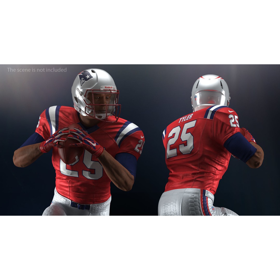 New England Patriots American Football Player 3D Model – Rigged Character, FBX - View 5