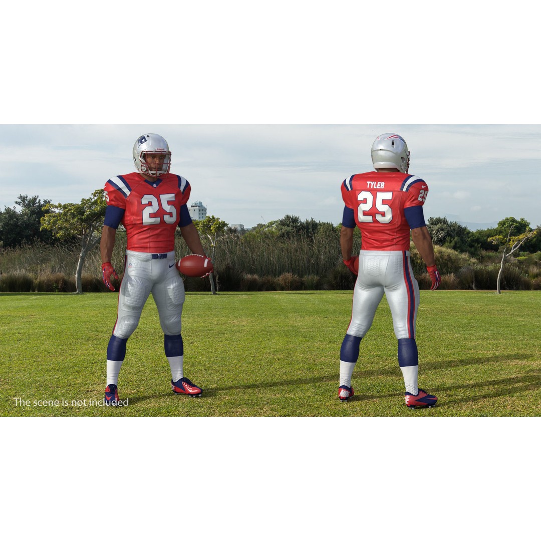 New England Patriots American Football Player 3D Model – Rigged Character, FBX - View 6