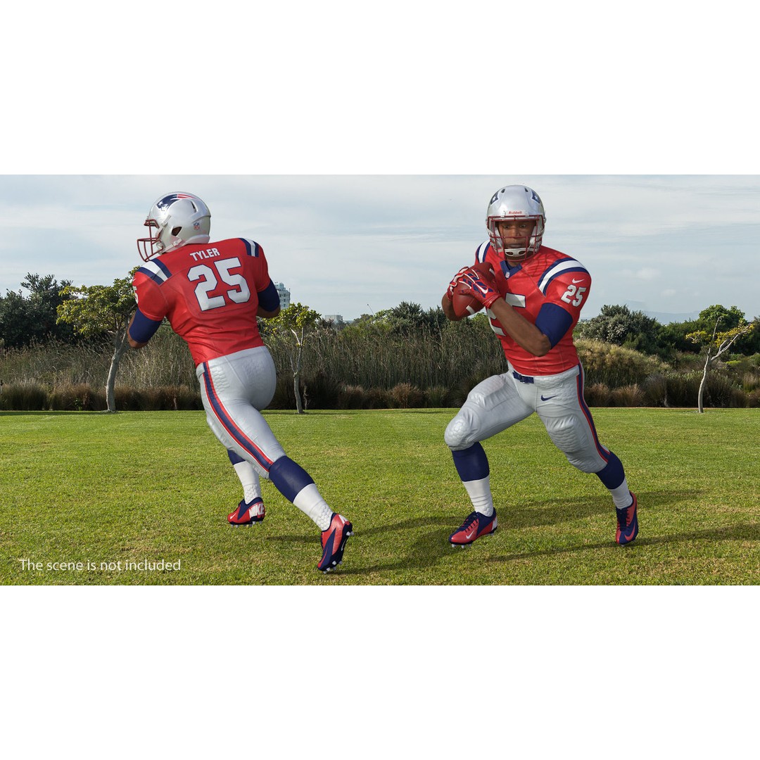 New England Patriots American Football Player 3D Model – Rigged Character, FBX - View 7