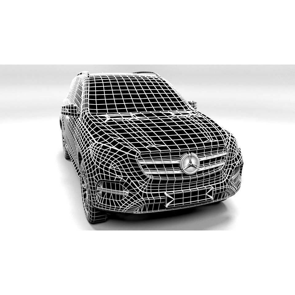 Mercedes GLE 2016 3D Model – Low Poly Game Asset, FBX, OBJ - View 3