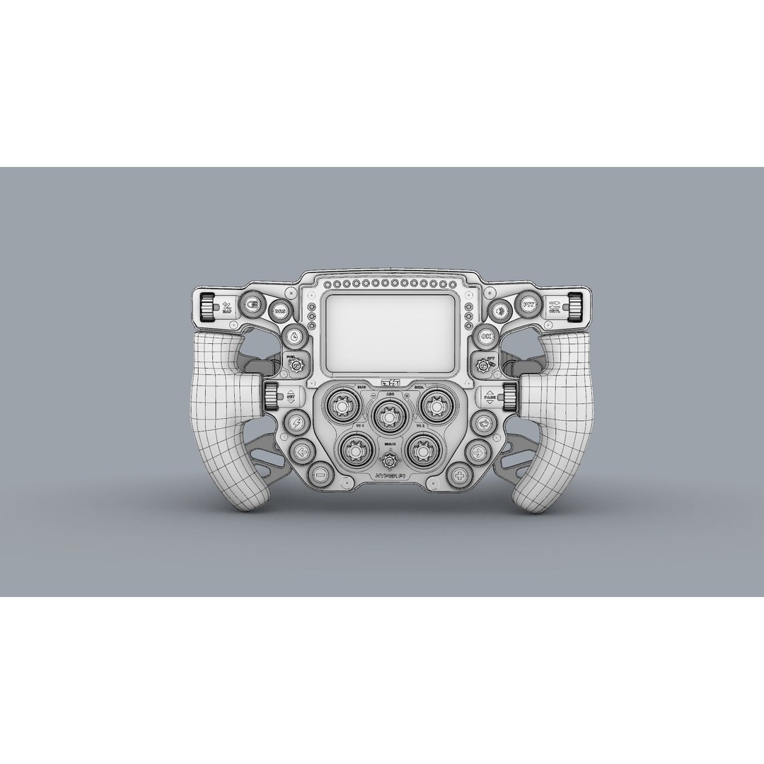 Gomez Sim Industries Hyper P1 Steering Wheel 3D Model – High Detail Racing Asset, FBX, OBJ - View 10