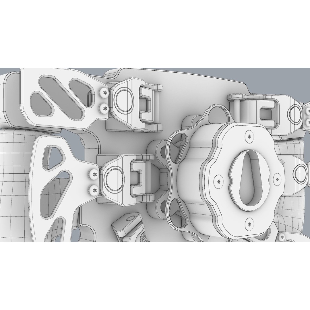 Gomez Sim Industries Hyper P1 Steering Wheel 3D Model – High Detail Racing Asset, FBX, OBJ - View 13