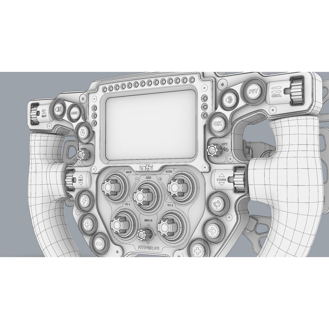 Gomez Sim Industries Hyper P1 Steering Wheel 3D Model – High Detail Racing Asset, FBX, OBJ - View 14