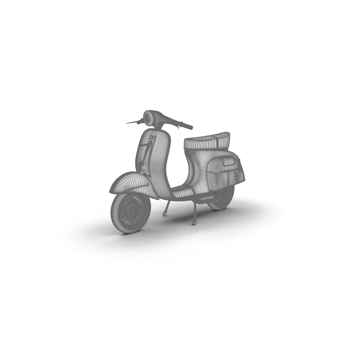 Vespa 125 1967 3D Model – High Poly PBR Rigged Asset, FBX, OBJ - View 27