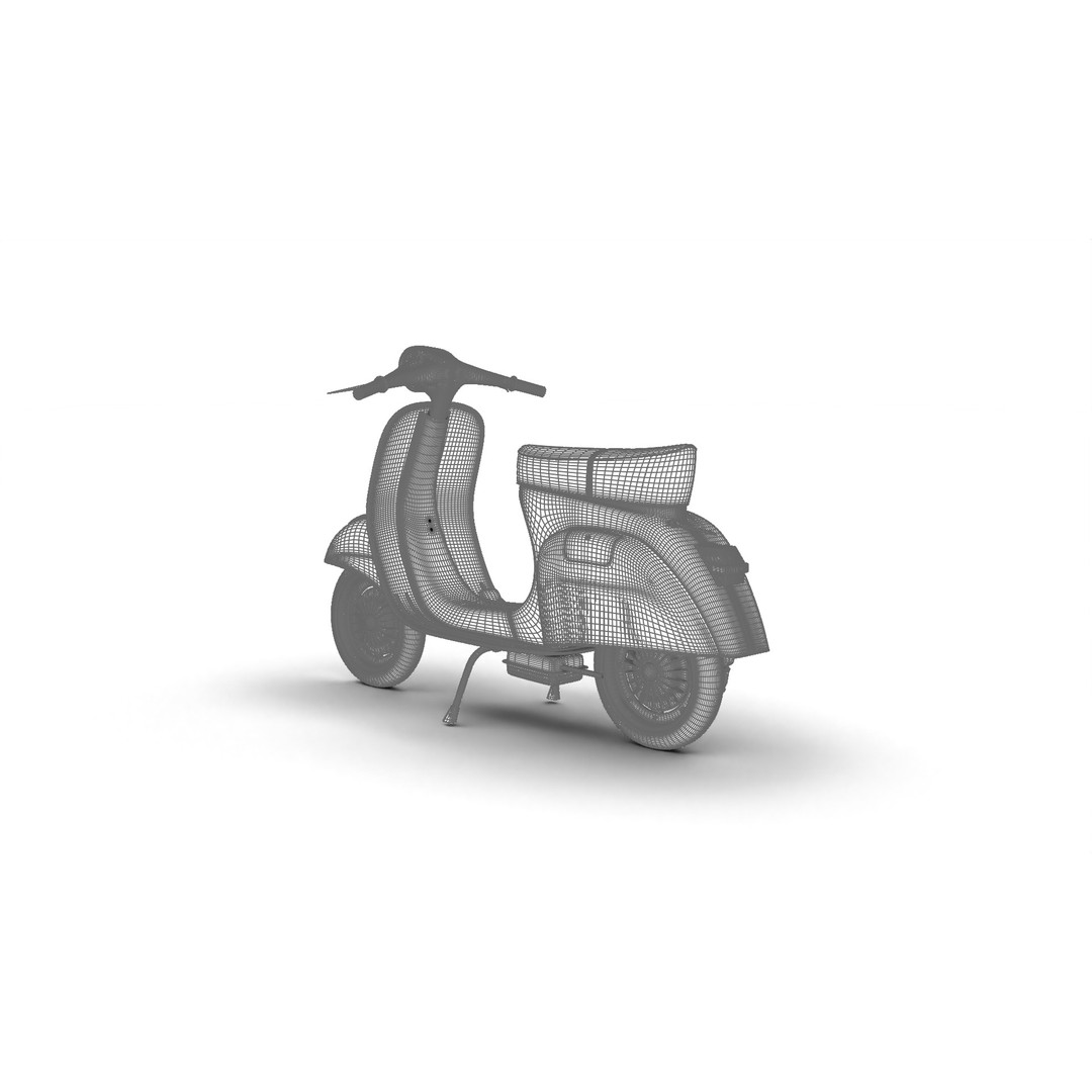 Vespa 125 1967 3D Model – High Poly PBR Rigged Asset, FBX, OBJ - View 28