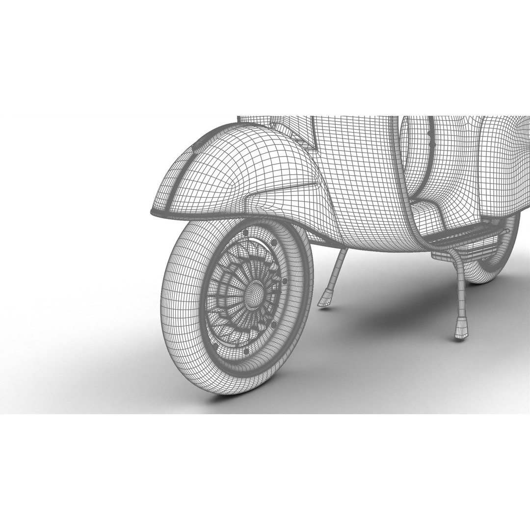 Vespa 125 1967 3D Model – High Poly PBR Rigged Asset, FBX, OBJ - View 29