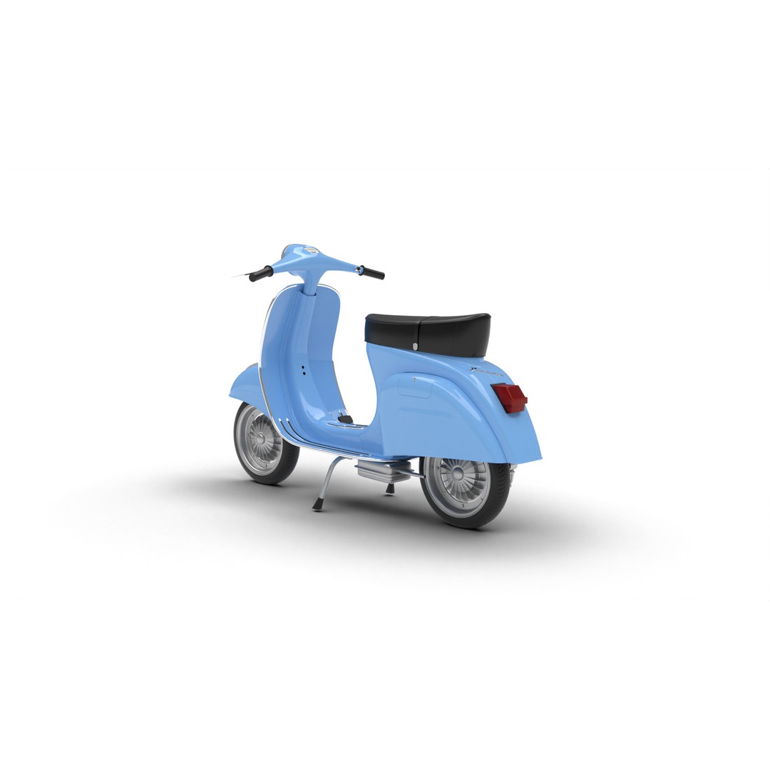 Vespa 125 1967 3D Model – High Poly PBR Rigged Asset, FBX, OBJ - View 3