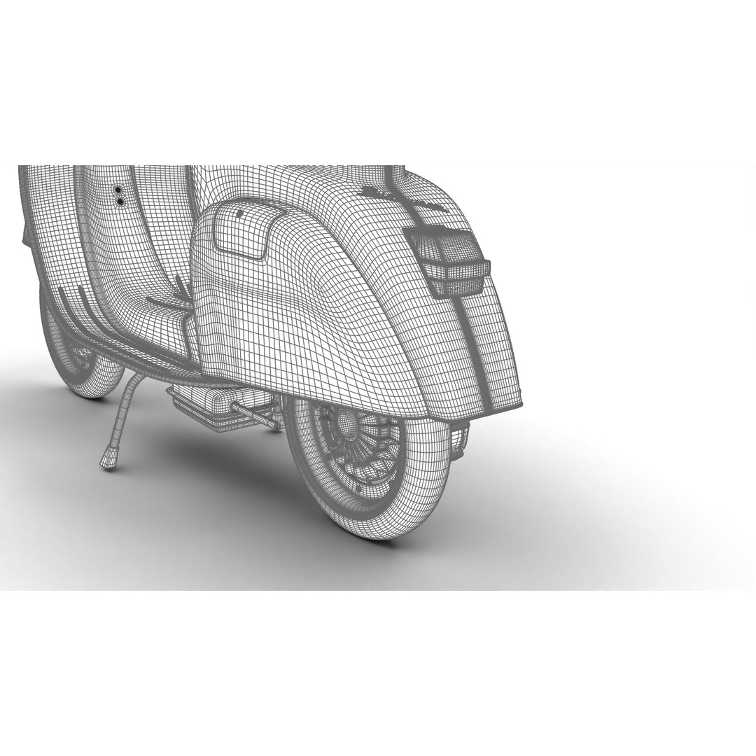 Vespa 125 1967 3D Model – High Poly PBR Rigged Asset, FBX, OBJ - View 30