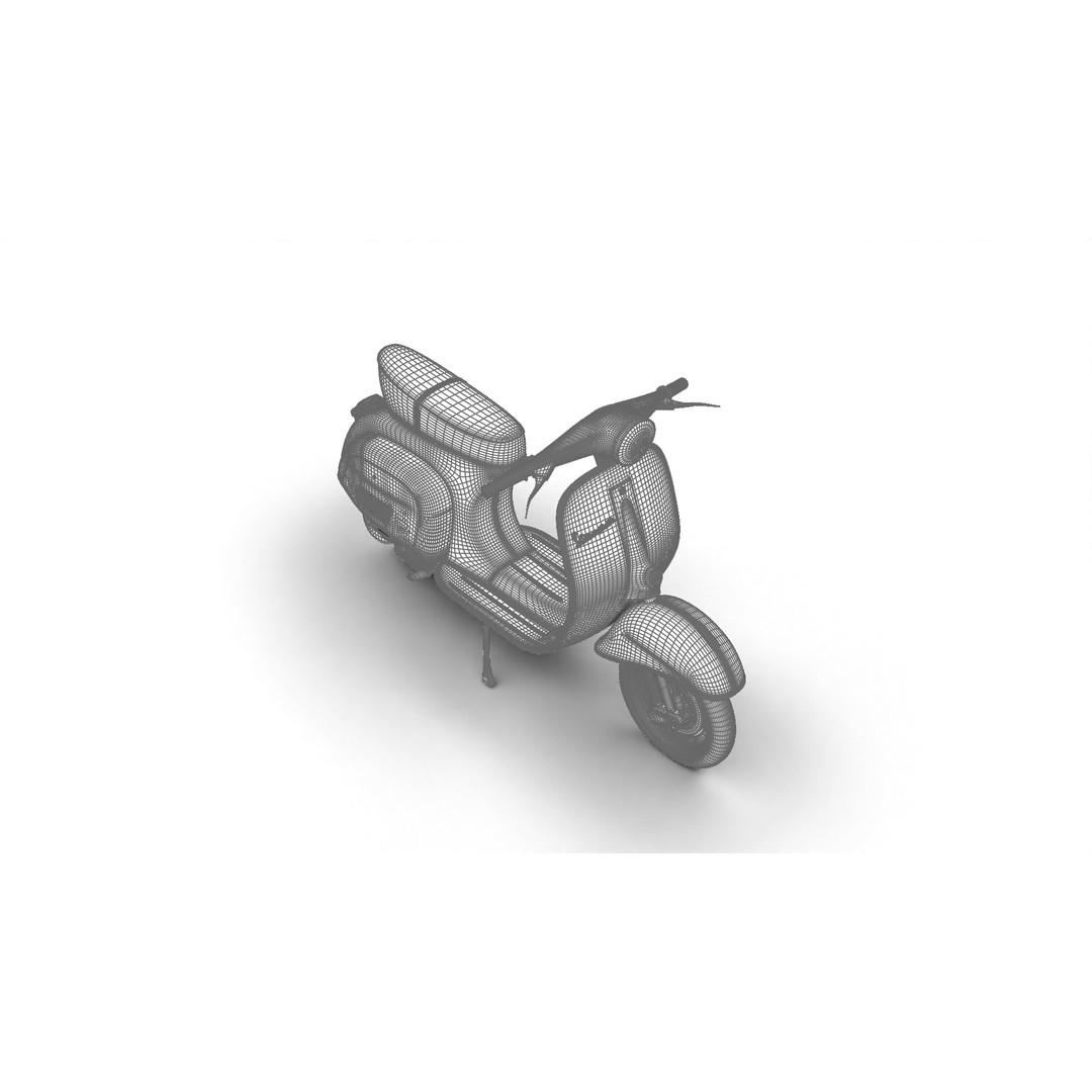 Vespa 125 1967 3D Model – High Poly PBR Rigged Asset, FBX, OBJ - View 35