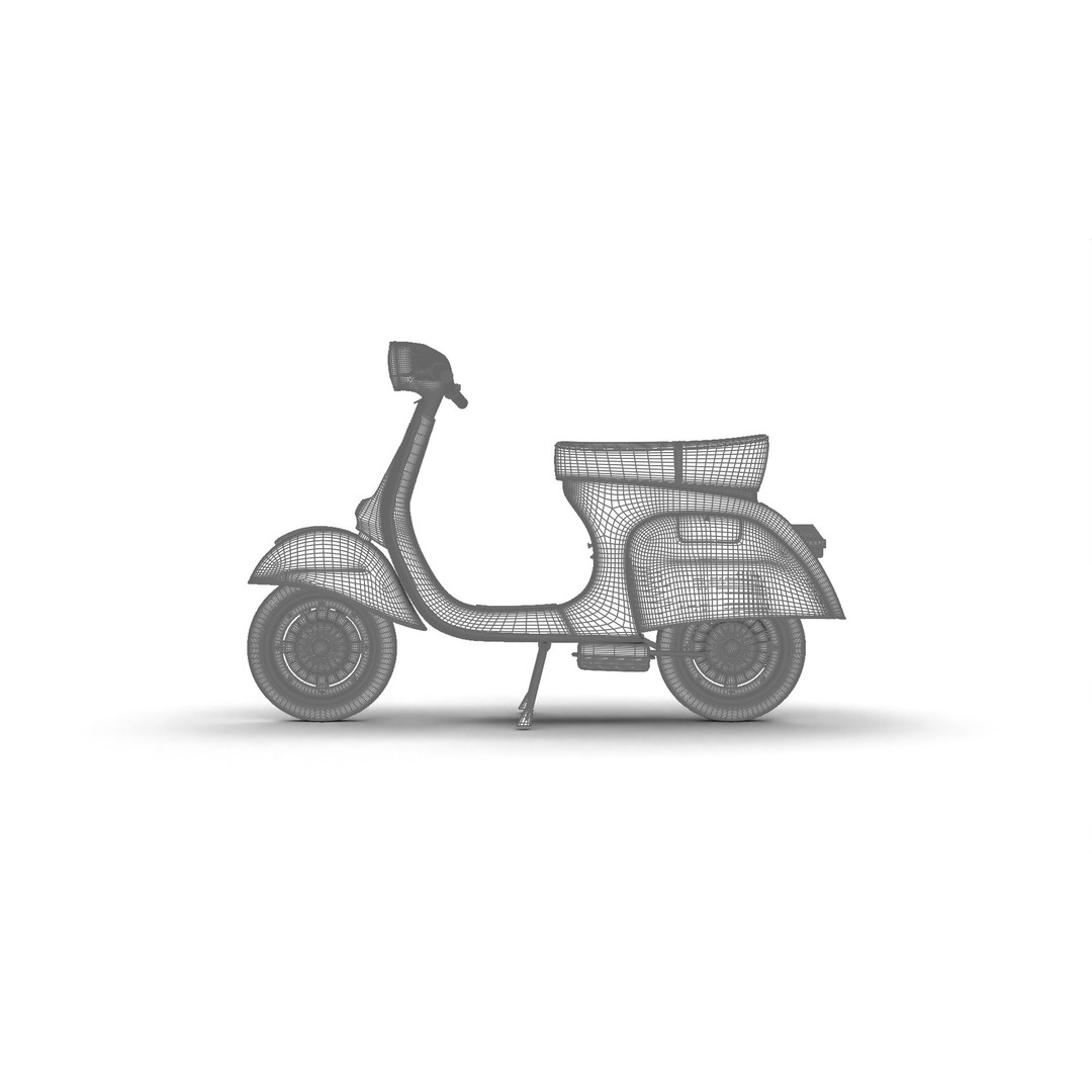 Vespa 125 1967 3D Model – High Poly PBR Rigged Asset, FBX, OBJ - View 37