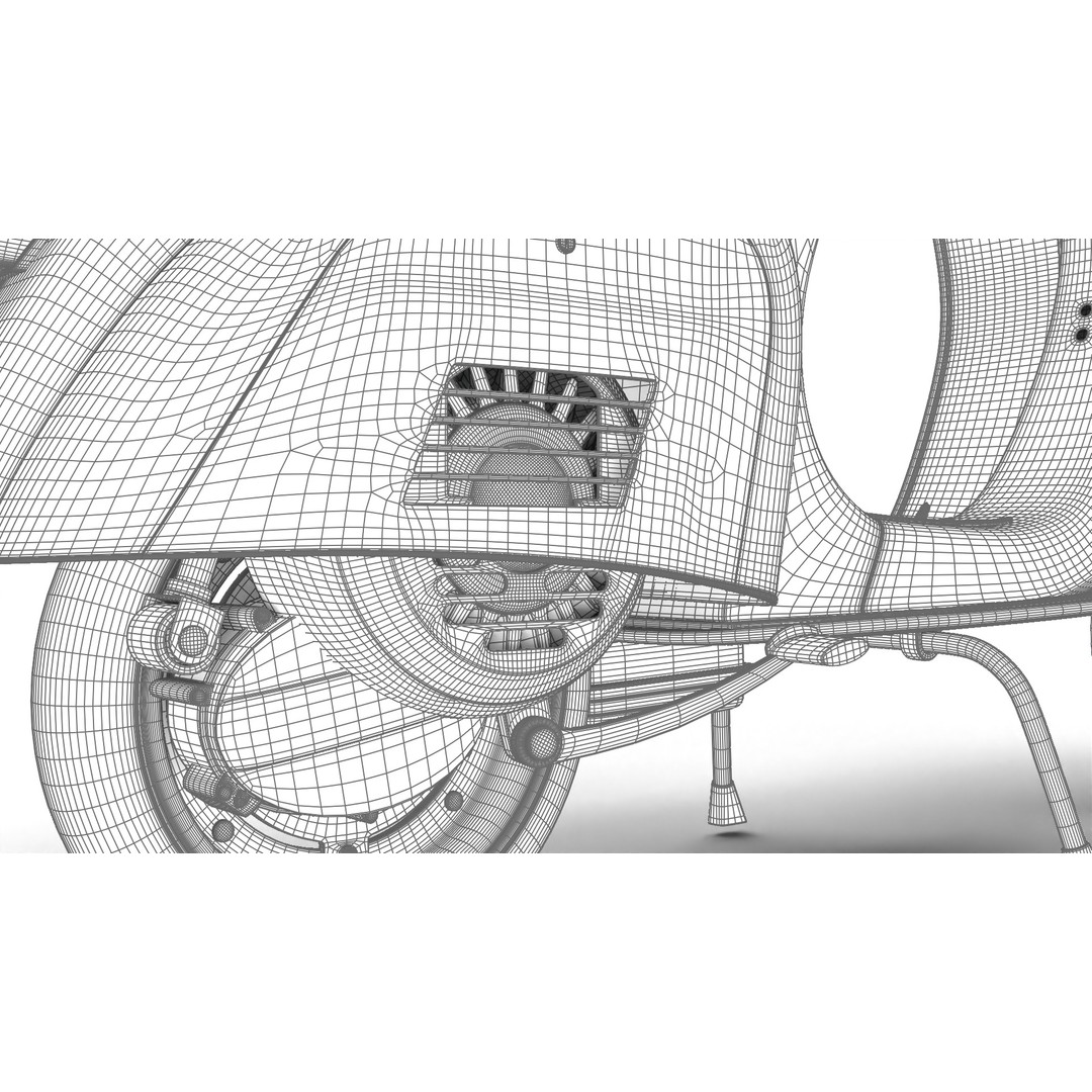 Vespa 125 1967 3D Model – High Poly PBR Rigged Asset, FBX, OBJ - View 43