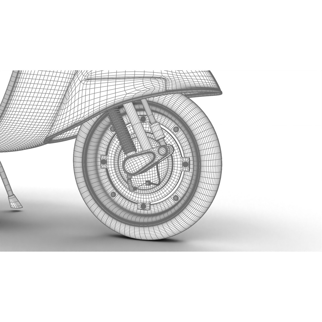 Vespa 125 1967 3D Model – High Poly PBR Rigged Asset, FBX, OBJ - View 50