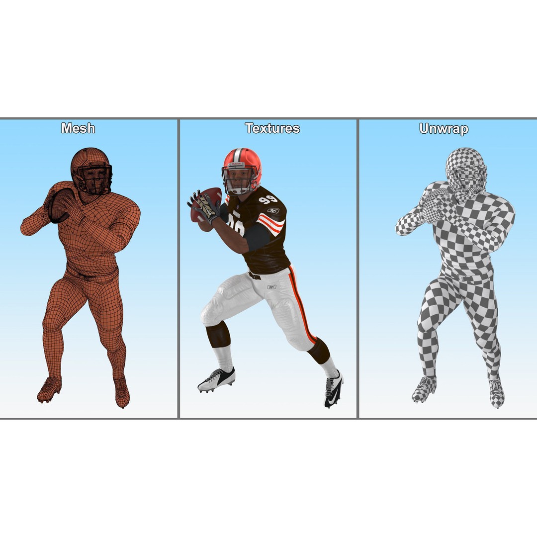 Cleveland Browns Football Player 3D Model – Game-Ready PBR Asset - View 16