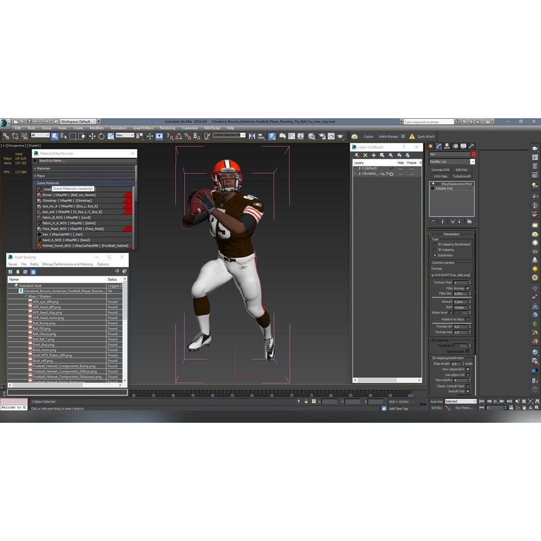 Cleveland Browns Football Player 3D Model – Game-Ready PBR Asset - View 21