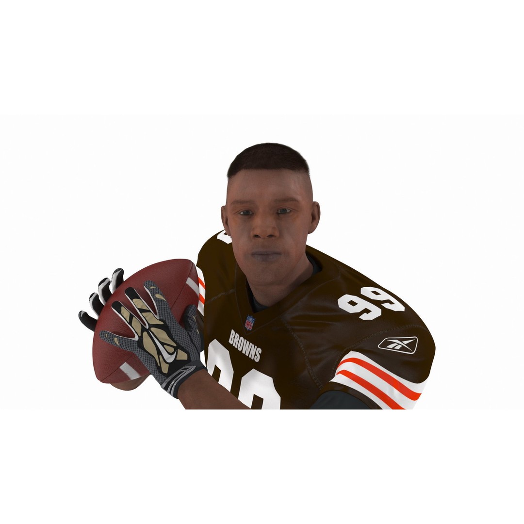 Cleveland Browns Football Player 3D Model – Game-Ready PBR Asset - View 9