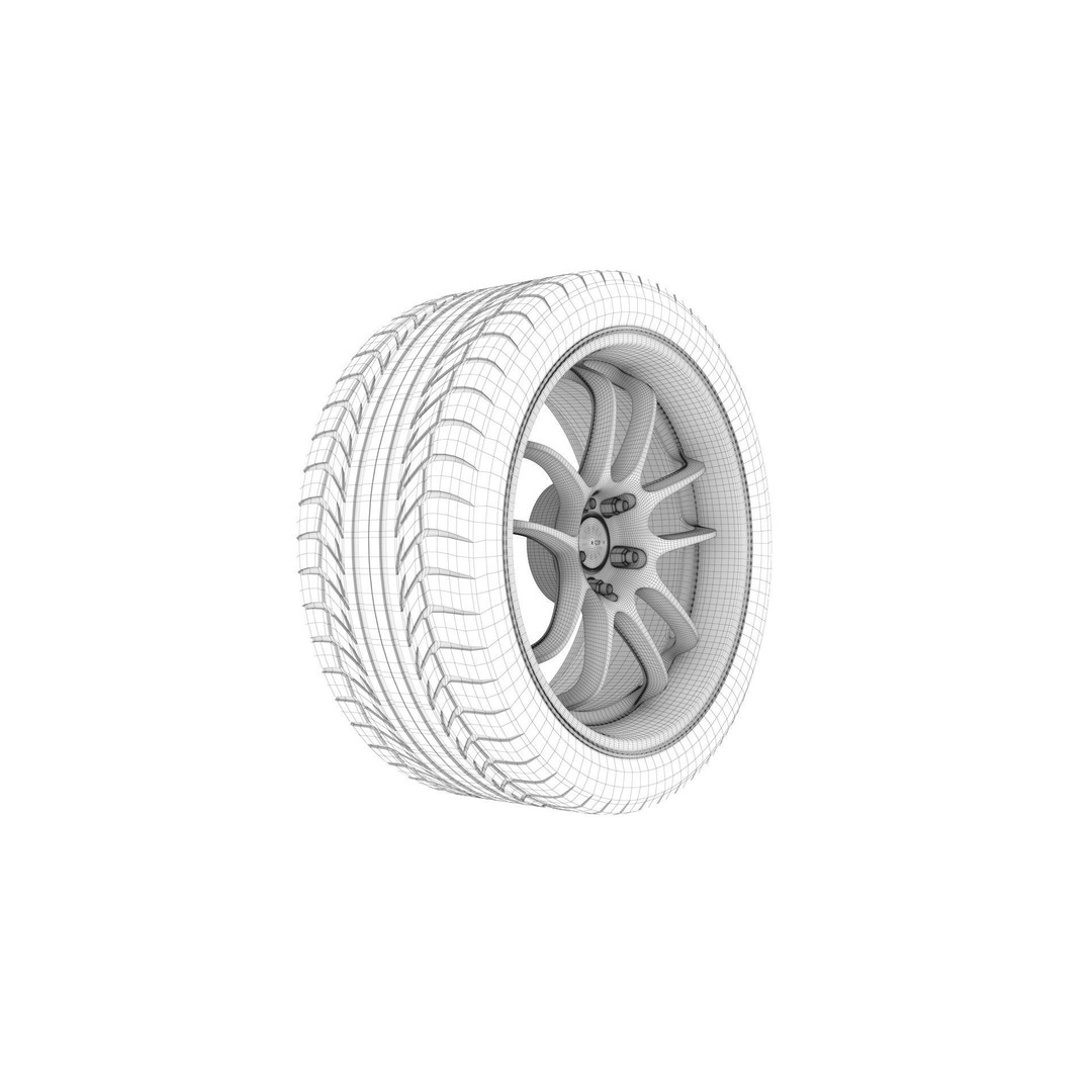 Enkei PF01 EVO Wheel Rim 3D Model – High Poly Vehicle Asset, FBX