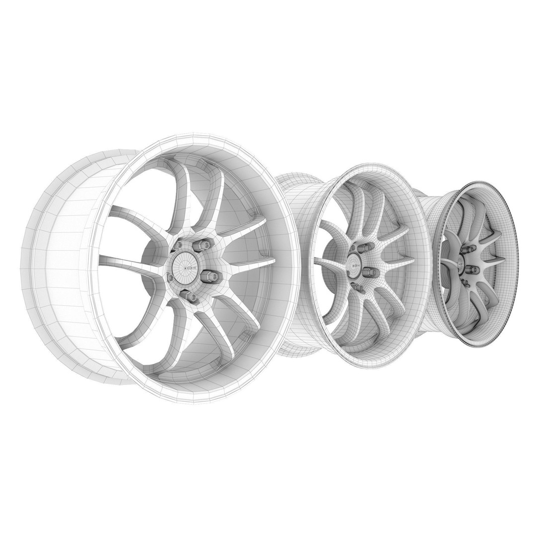 Enkei PF01 EVO Wheel Rim 3D Model – High Poly Vehicle Asset, FBX - View 20