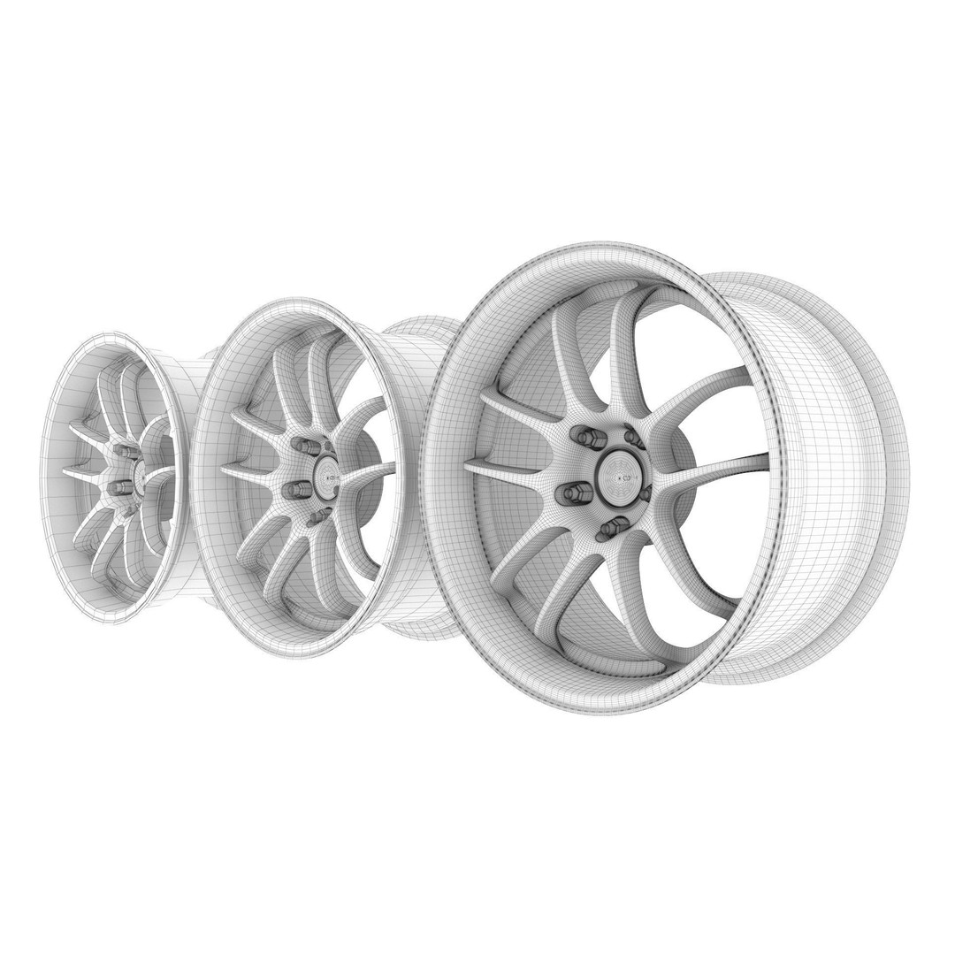 Enkei PF01 EVO Wheel Rim 3D Model – High Poly Vehicle Asset, FBX - View 21