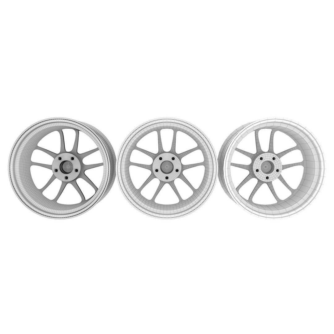 Enkei PF01 EVO Wheel Rim 3D Model – High Poly Vehicle Asset, FBX - View 22
