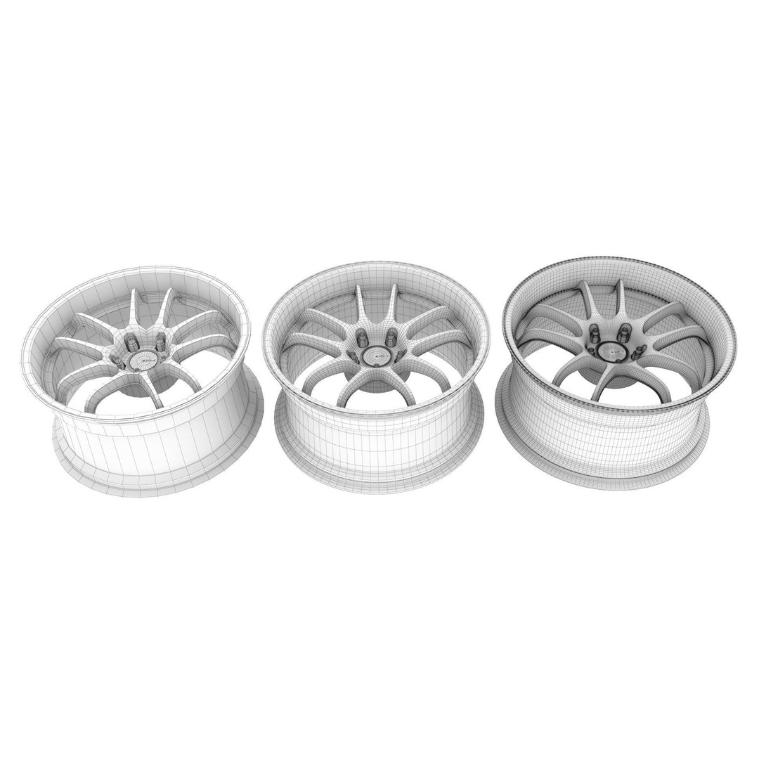 Enkei PF01 EVO Wheel Rim 3D Model – High Poly Vehicle Asset, FBX - View 23