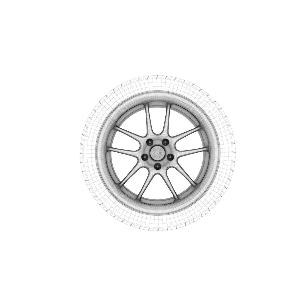 Enkei PF01 EVO Wheel Rim 3D Model – High Poly Vehicle Asset, FBX - View 25