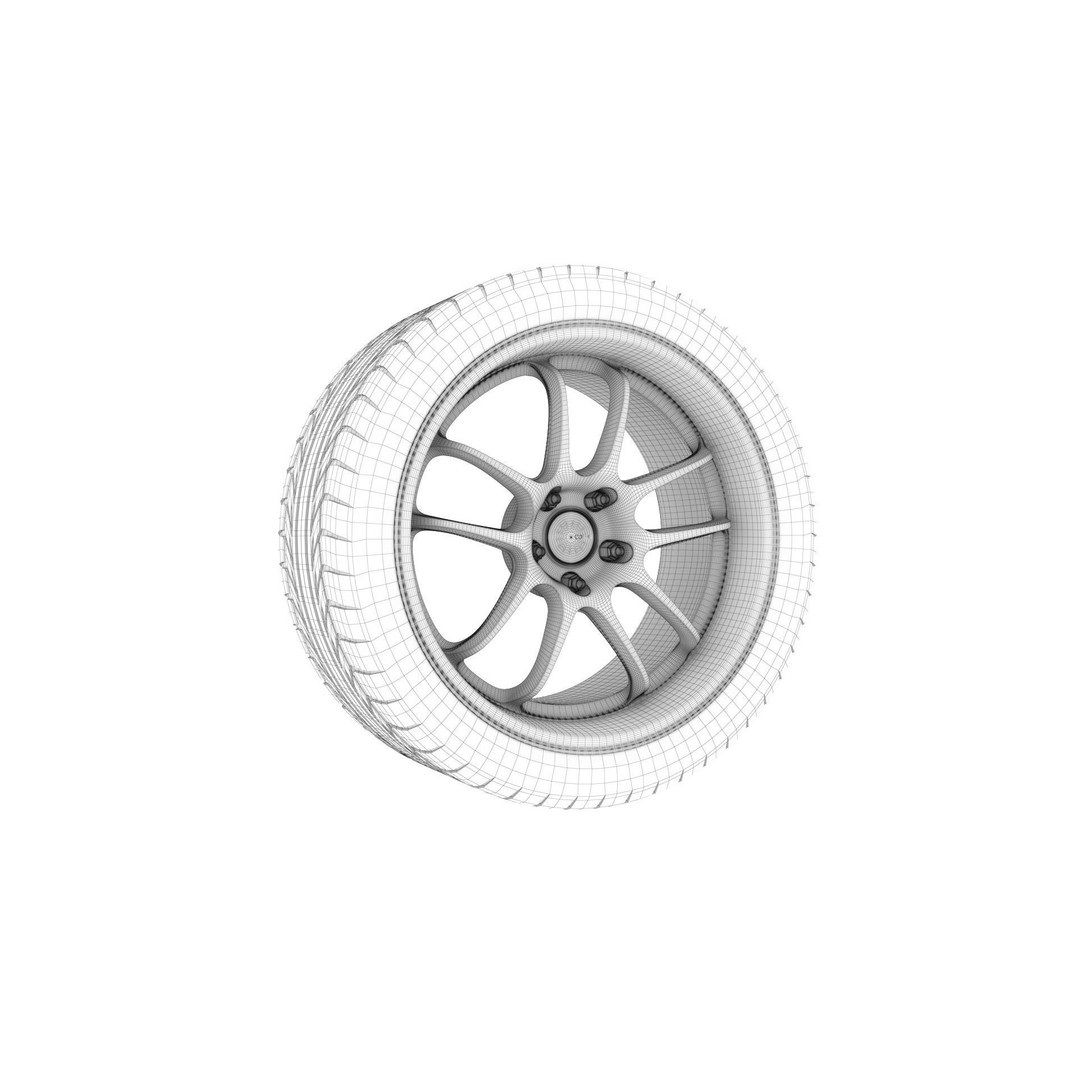 Enkei PF01 EVO Wheel Rim 3D Model – High Poly Vehicle Asset, FBX - View 26