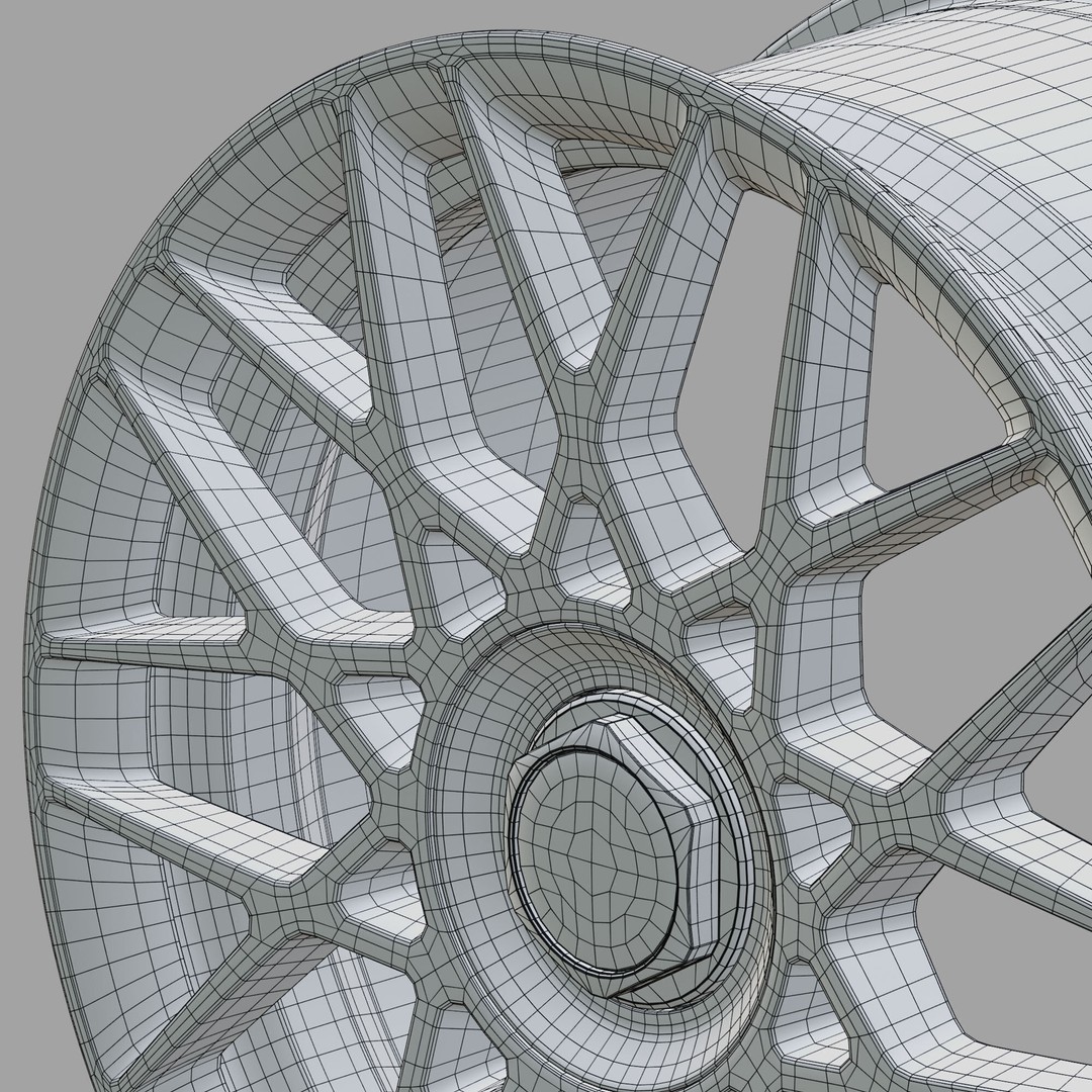 Rotiform BLQ-C Option 1 Wheel 3D Model – High Poly PBR Asset, FBX, OBJ - View 13