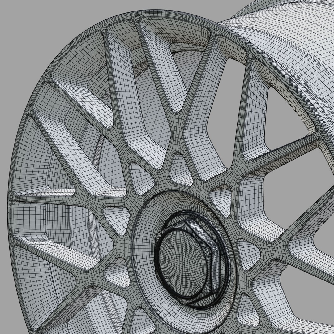 Rotiform BLQ-C Option 1 Wheel 3D Model – High Poly PBR Asset, FBX, OBJ - View 14