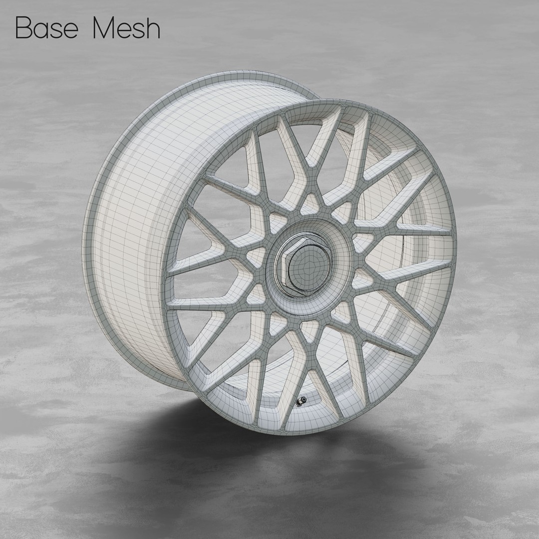 Rotiform BLQ-C Option 1 Wheel 3D Model – High Poly PBR Asset, FBX, OBJ - View 3