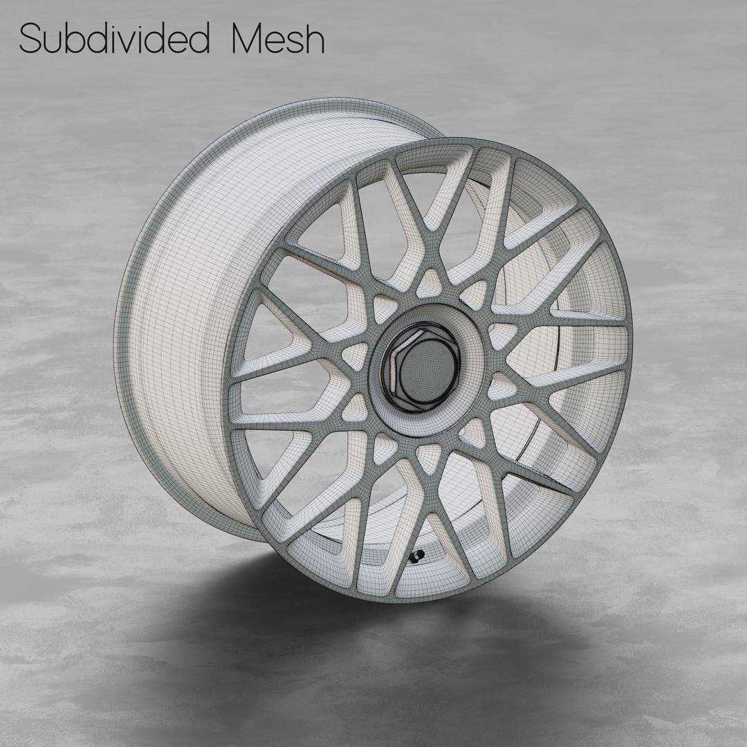 Rotiform BLQ-C Option 1 Wheel 3D Model – High Poly PBR Asset, FBX, OBJ - View 4