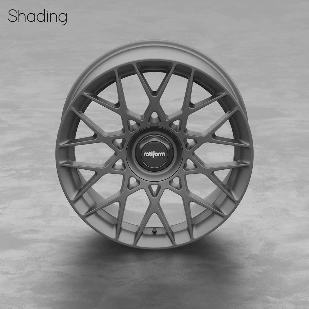 Rotiform BLQ-C Option 1 Wheel 3D Model – High Poly PBR Asset, FBX, OBJ - View 7