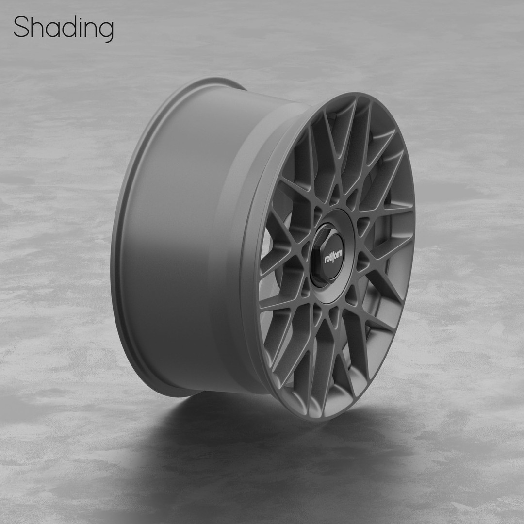 Rotiform BLQ-C Option 1 Wheel 3D Model – High Poly PBR Asset, FBX, OBJ - View 8