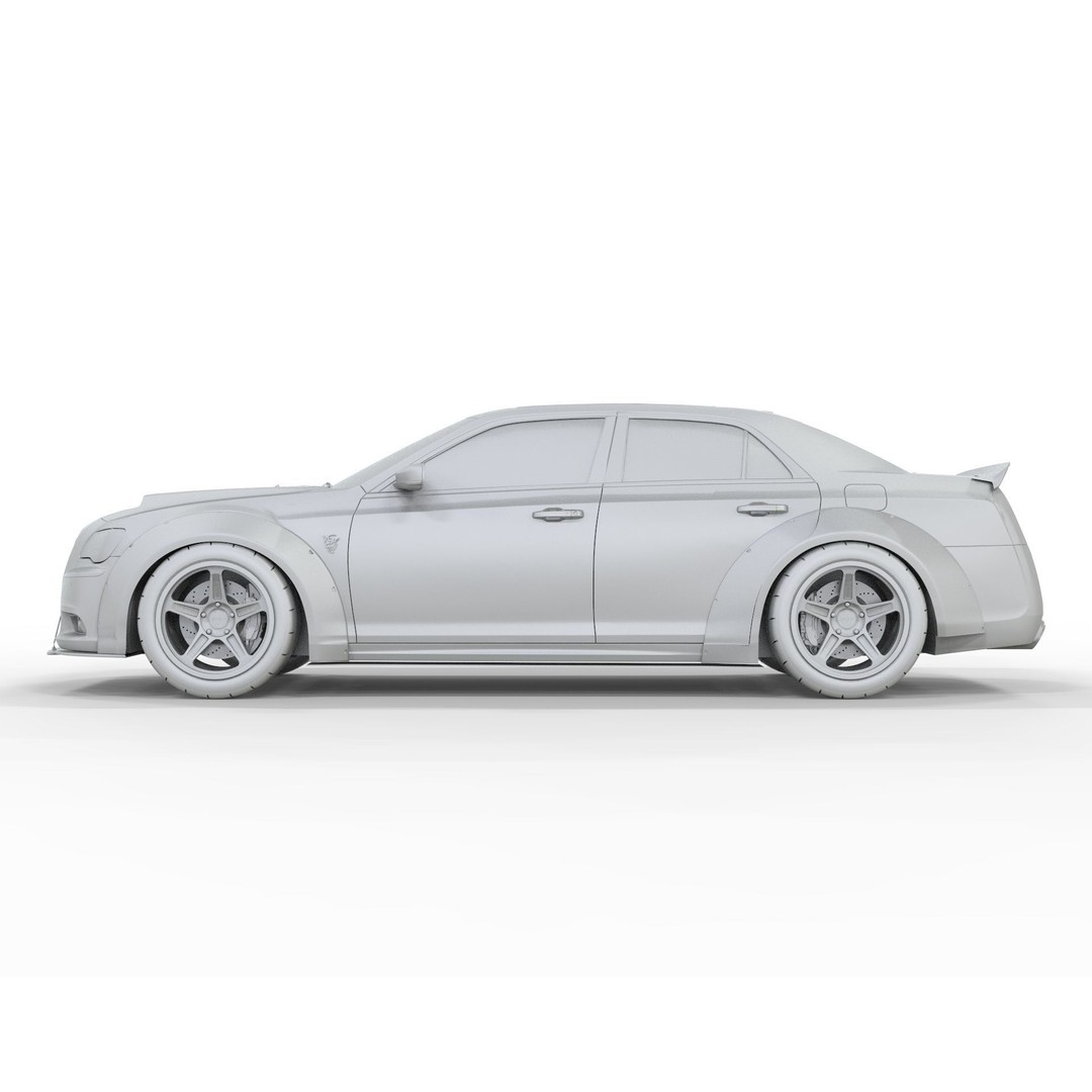 Chrysler 300C 3D Model – Modified Widebody with Detailed Interior, FBX, OBJ, Blender - View 12