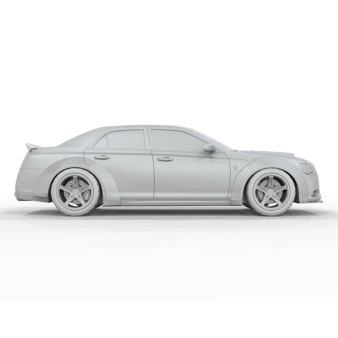 Chrysler 300C 3D Model – Modified Widebody with Detailed Interior, FBX, OBJ, Blender - View 13
