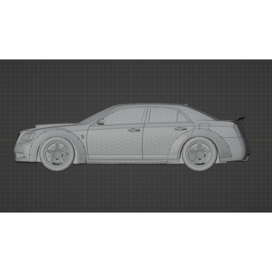 Chrysler 300C 3D Model – Modified Widebody with Detailed Interior, FBX, OBJ, Blender - View 17