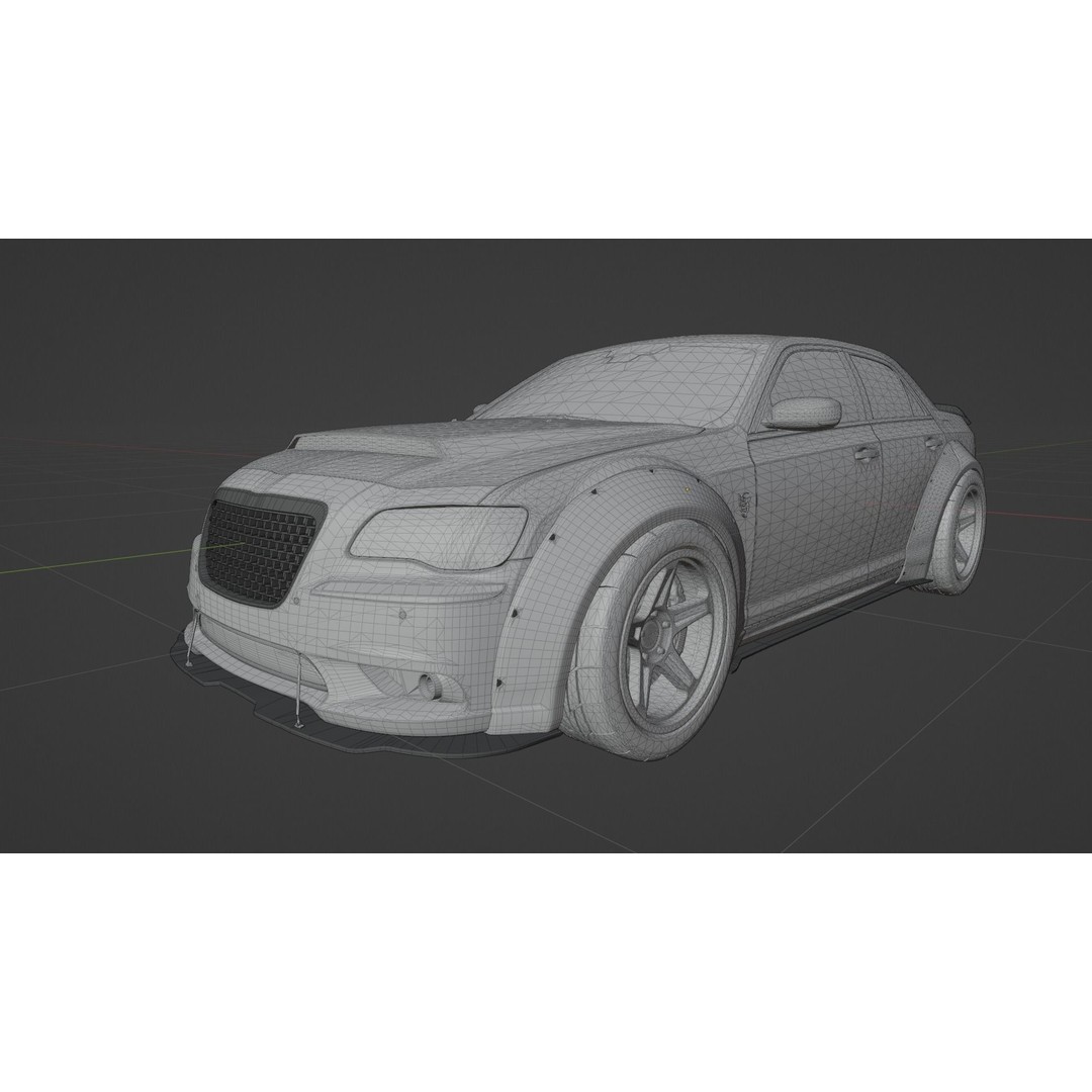Chrysler 300C 3D Model – Modified Widebody with Detailed Interior, FBX, OBJ, Blender - View 18