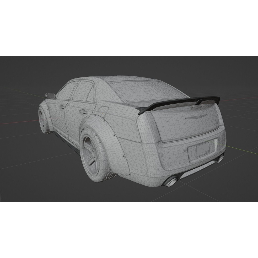 Chrysler 300C 3D Model – Modified Widebody with Detailed Interior, FBX, OBJ, Blender - View 19