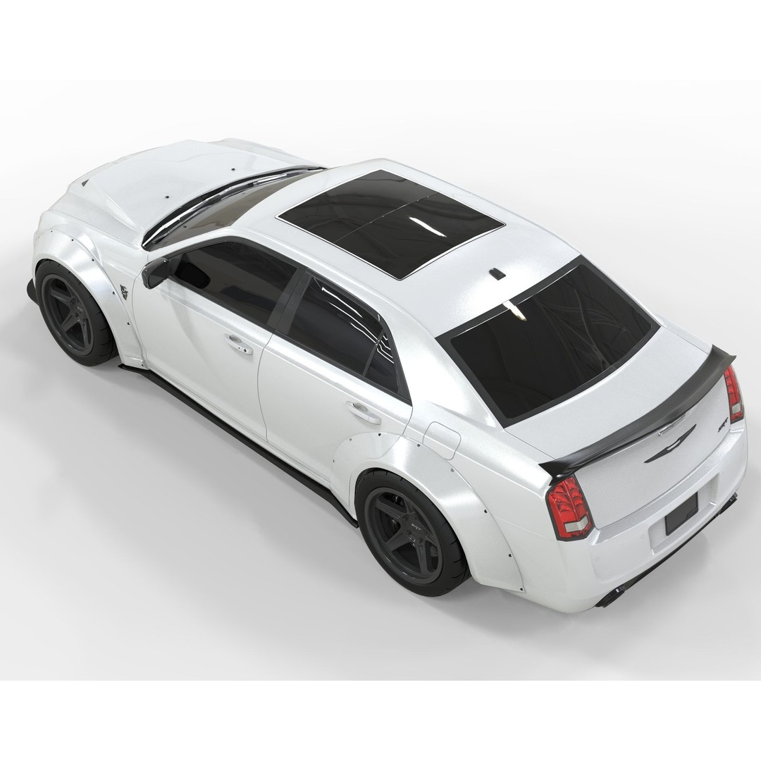 Chrysler 300C 3D Model – Modified Widebody with Detailed Interior, FBX, OBJ, Blender - View 3