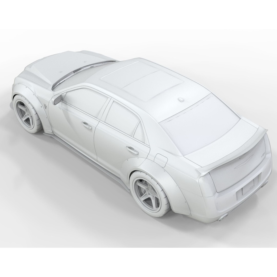 Chrysler 300C 3D Model – Modified Widebody with Detailed Interior, FBX, OBJ, Blender - View 9