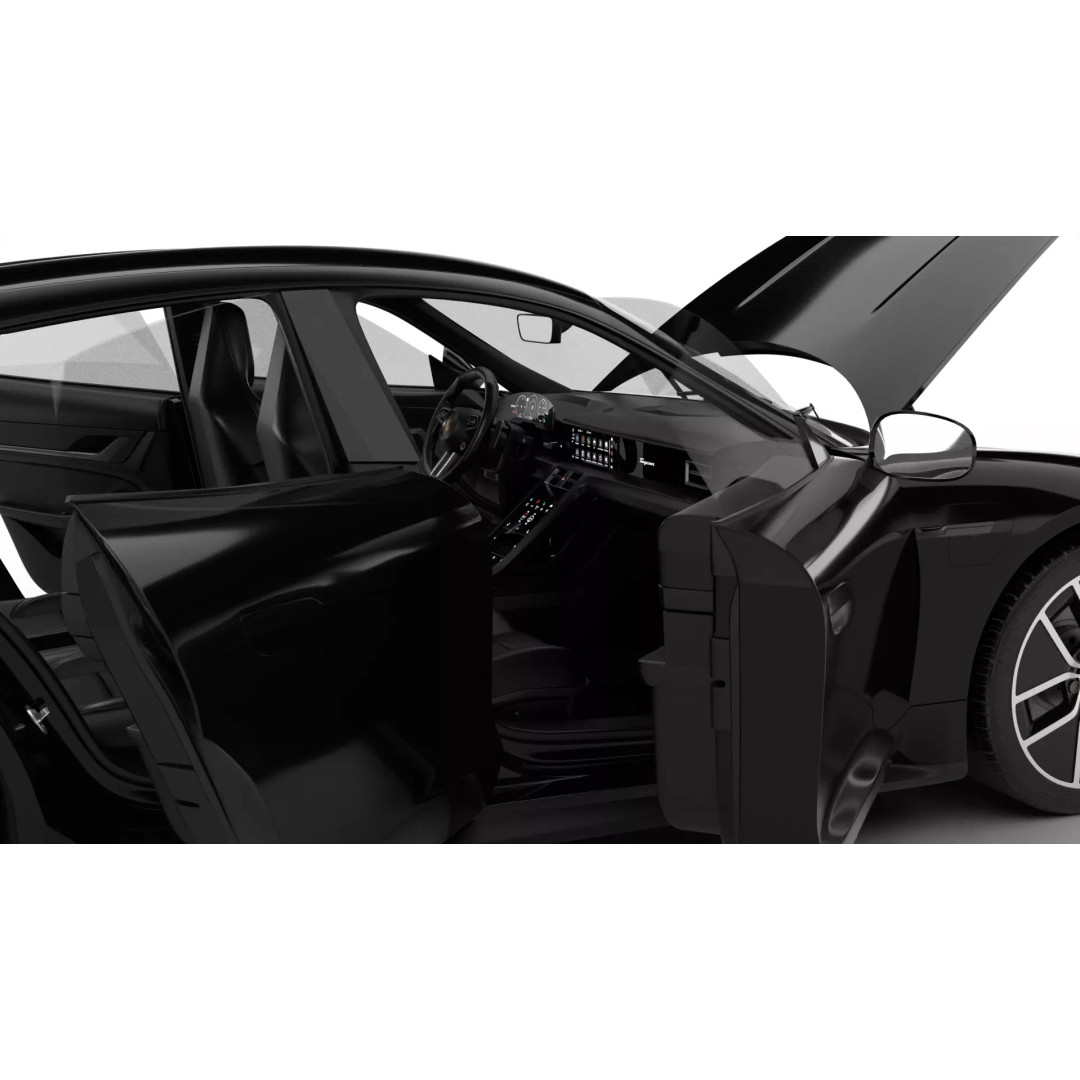 Porsche Taycan 4 Black Edition 2026 3D Model – High Poly Rigged Asset, FBX - View 11