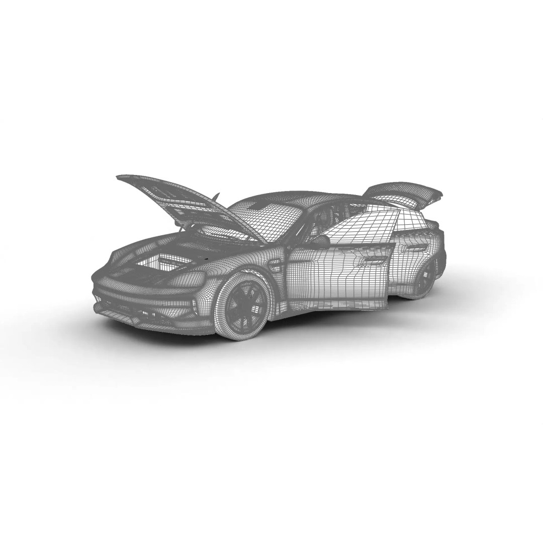Porsche Taycan 4 Black Edition 2026 3D Model – High Poly Rigged Asset, FBX - View 29