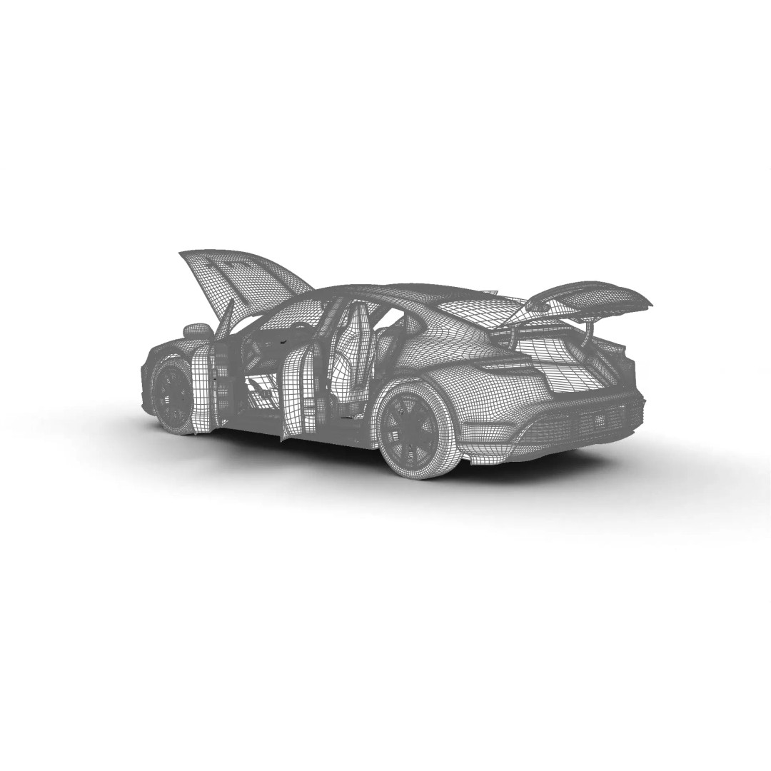 Porsche Taycan 4 Black Edition 2026 3D Model – High Poly Rigged Asset, FBX - View 30