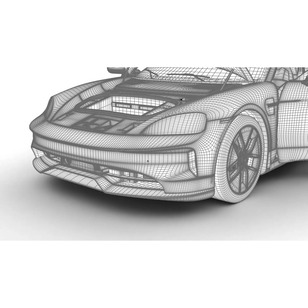 Porsche Taycan 4 Black Edition 2026 3D Model – High Poly Rigged Asset, FBX - View 31